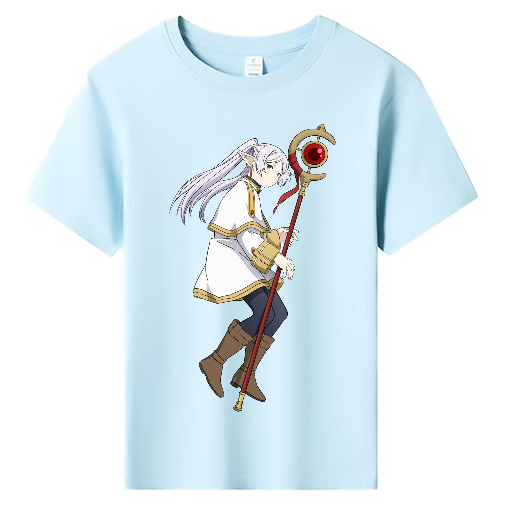 （画像用） 葬送のフリーレン Frieren 綿100％キッズTシャツ（フロントプリント）